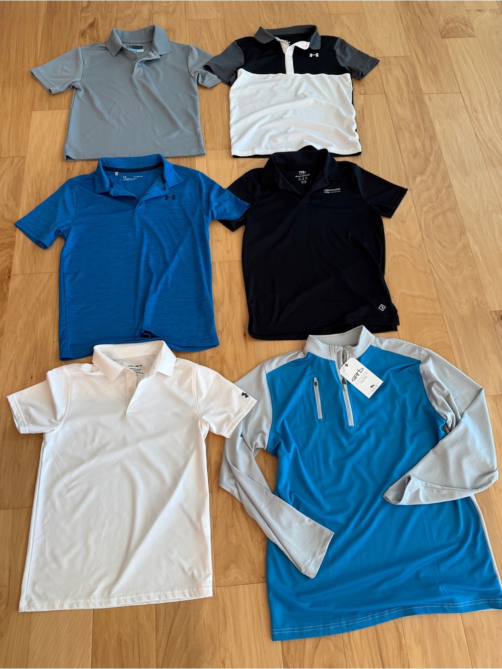 Under Armour Boys Blue & White Athletic Polo Pack
